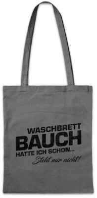 Waschbrettbauch Hipster Bag Stofftasche Stoffbeutel Body Building Abnehmen Diät