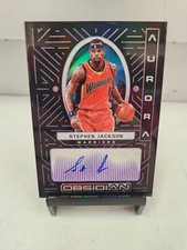 2021-22 Panini Obsidian Aurora Electric Etch Purple /75 Stephen Jackson DVS 5285