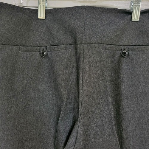 INC Women's Charcoal Grey Wide Leg Pants Stretch Pants Flat Front Career Work 10 - Picture 4 of 10
