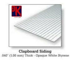 Evergreen Styrene 4031 1 x.030" 75mm) Spacing 6"x12"x.040" Thick Clapboard 1st