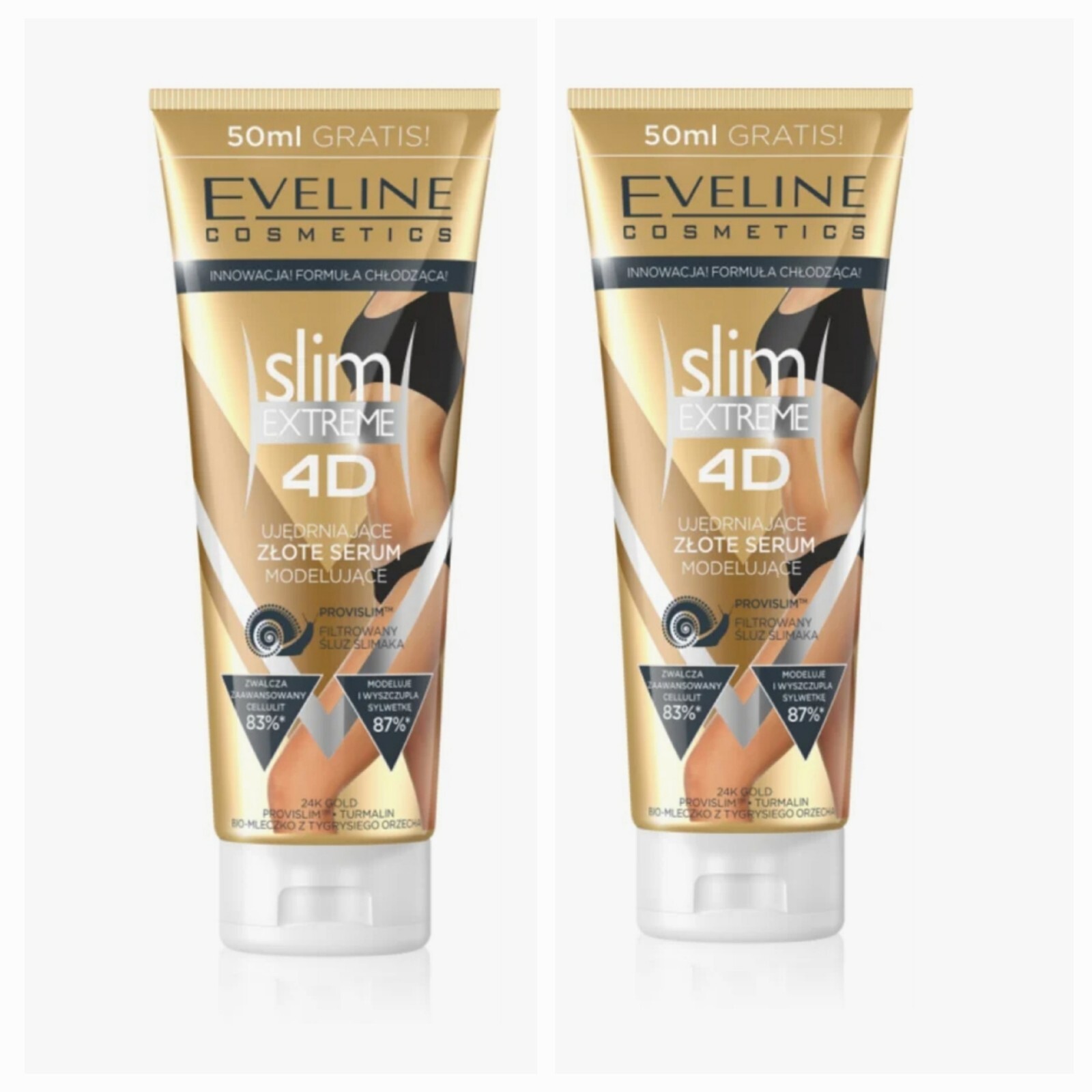 2 X Eveline Slim Extreme 4D Modeling Firming Shaping Cellulite Reduction 250ml