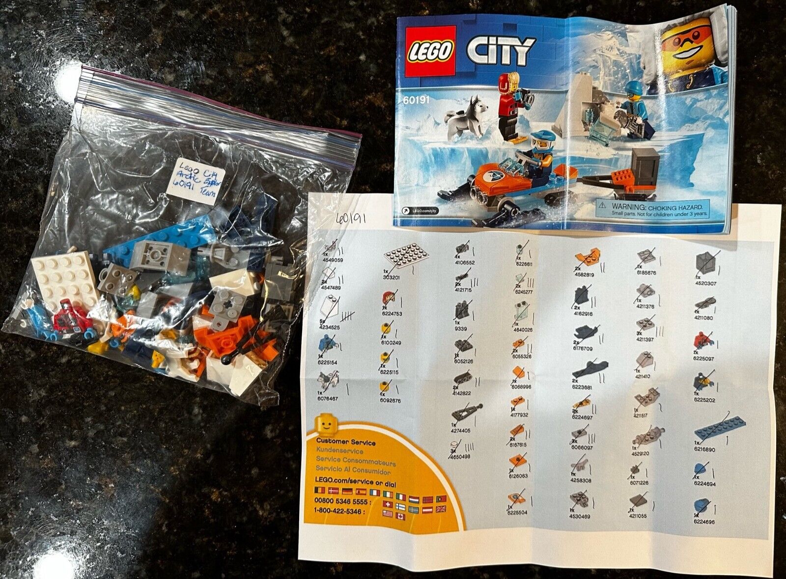 Lego City Arctic Set 60191 Explorer Team - Retired, Complete, No Box
