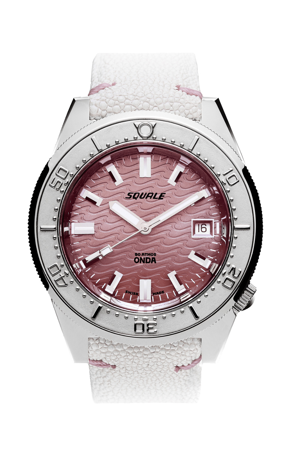 Brand New Squale 50 ATMOS Onda Pink (Rosa) 1521 PK Watch - 2 Year Warranty