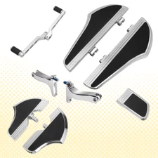 Chrome Defiance Floorboards w/Heel-Toe Shift for Harley Road Glide