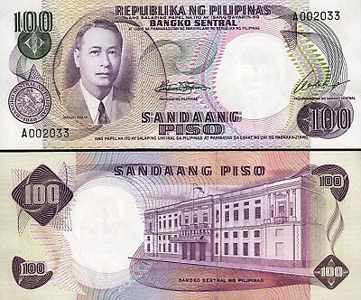 PHILIPPINES 100 PISO PESO P 147 SIGN 7 UNC