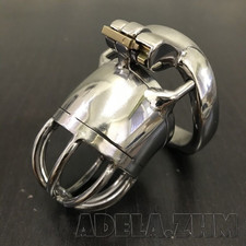 New Stainless Steel Male Chastity Device Metal Cage Men's Locking Belt Restraint