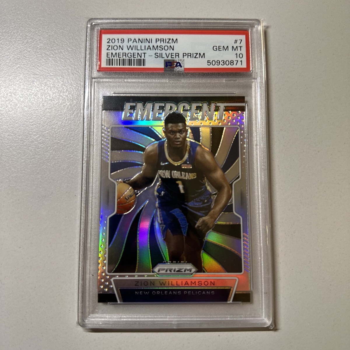 【PSA10】Zion Williamson RC Silver 2019 Panini Prizm Zion Williamson Emergent Silver Rookie RC
