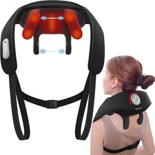 Neck Shoulder Massager Cordless 6D Kneading Shiatsu Deep Tissue Back 5 Heat Zone