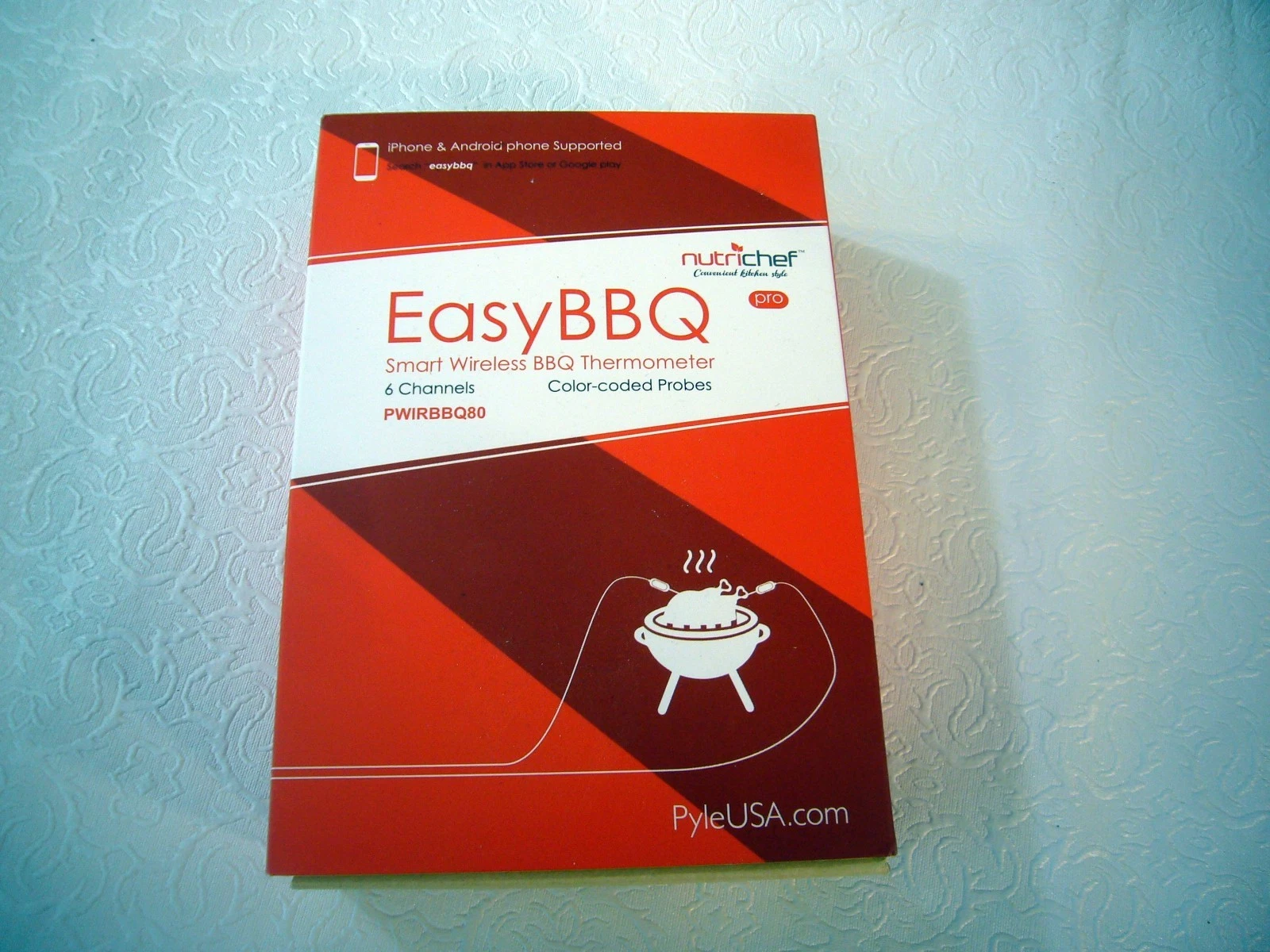 NutriChef PWIRBBQ80 Smart Bluetooth EASY BBQ Grill Thermometer Digital Display