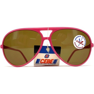 Vintage CEBE 1938 Aviator Sunglasses, France 1990s, Red/Brown Mineral