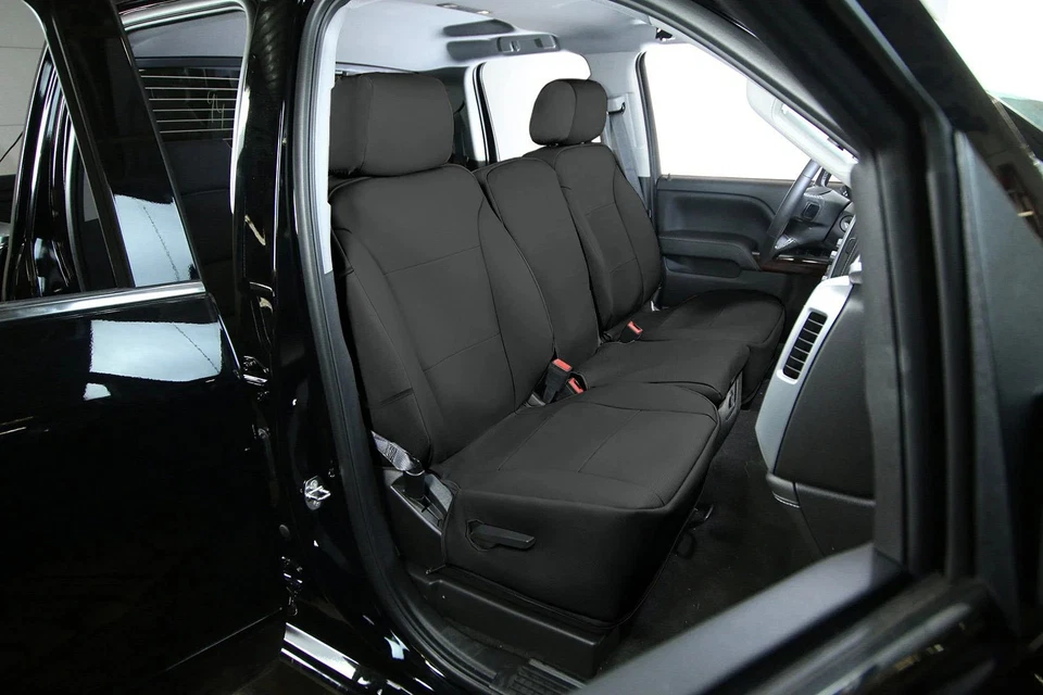 For Isuzu NPR-HD 06-19 Saddleman Cordura 2nd Row Black Custom Seat Covers - Image 4 of 4