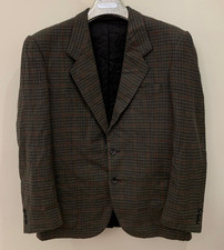 Vintage all worsted wool houndstooth classic hunting jacket blazer 42R