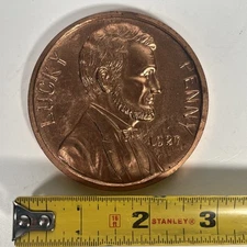 Large Novelty Coin - Lucky Lincoln Penny 1927 Date Washington DC Souvenir 2.75”