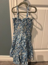 Janie And Jack Smocked Blue White Dress Size 8