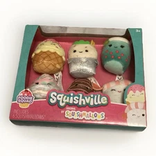 Original Squishmallos Squishville Foodie Squad Mini Set with Six 2" Plush New