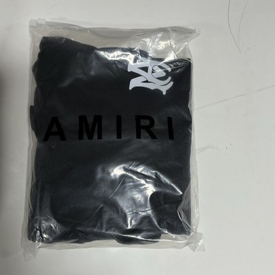 AMIRI Black Logo Pullover Hoodie Jersey Cotton Long Sleeve Size Regular
