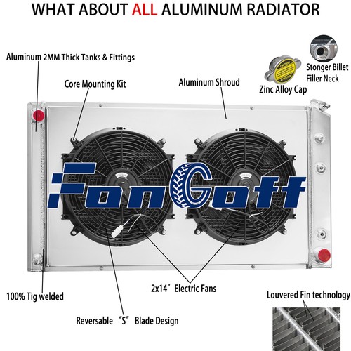 4 Rows Radiator Shroud Fan For 89-1991 CHEVY GMC R2500 R3500 V2500 V3500 7.4L