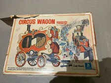 1971 Craft Master General Mills Circus Wagon Wooden Model Kit Started