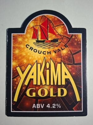 Crouch Vale Brauerei YAKIMA GOLD Pumpclip Real Ale Bier Abzeichen vorne Essex