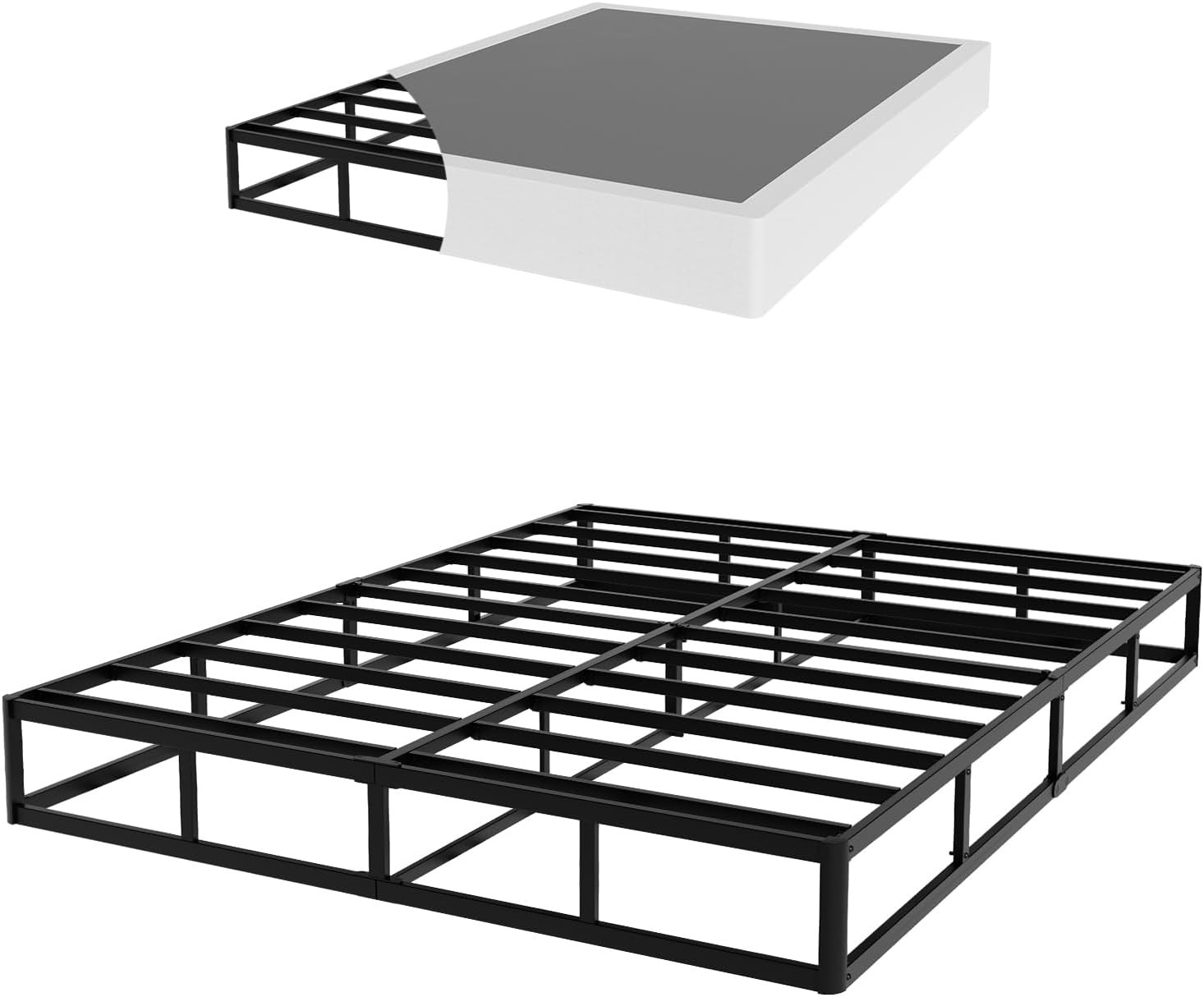 High Profile 9" Queen Box Spring - Sturdy Metal Frame, Noise