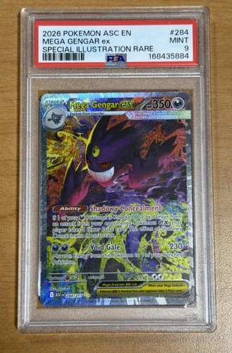 2026 POKEMON ASCENDED HEROES SPECIAL ILLUSTRATION RARE #284 MEGA GENGAR EX PSA 9