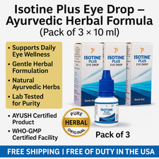 3 x Isotine Plus Eye Drops Pure Herbal 100 Genuine For Immature Cataract 10ml