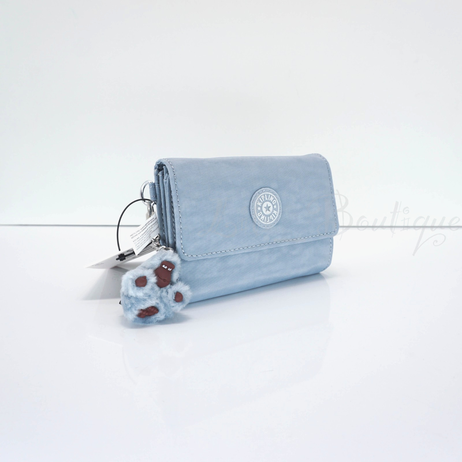 Kipling PIXI Snap Medium Trifold Wallet Polyamide AC3710 Light Dusty Blue NWT 54