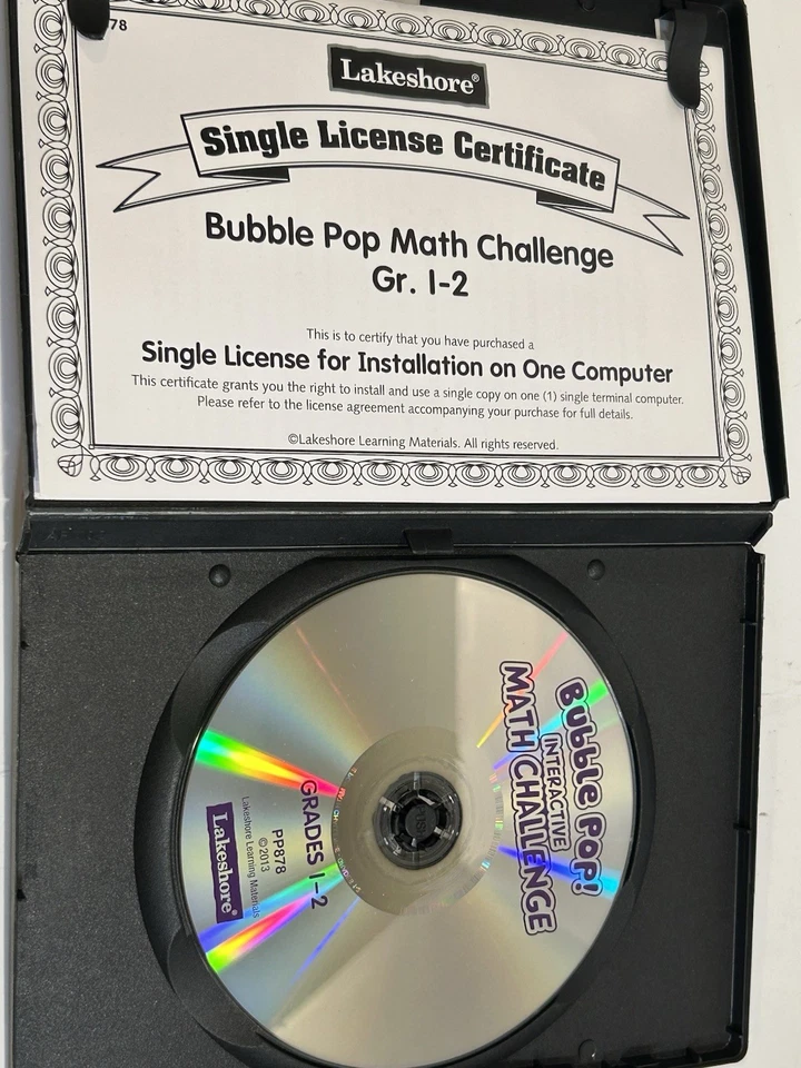 BUBBLE POP! INTERACTIVE MATH CHALLENGE GRADE 1-2 + 3-4 CDROM PC MAC L Lakeshore - Image 4 of 4