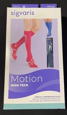 New! SIGVARIS Motion High Tech 412CLL50 Compression Socks 20-30mm LL BLUE