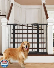 Cumbor 29.7-46" Baby Gate for Stairs, Mom's Choice Awards Winner-Auto Close Dog