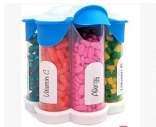 Extra Large Blossom Weekly Pill Organizer Holds 7 Vitamins  in 1 Pill Box, Easy 