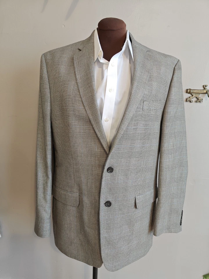 🇺🇲 Chaps Men's 44 L Two Buttons Sports Coat Multicolor Glen Plaid - Image 3 of 4