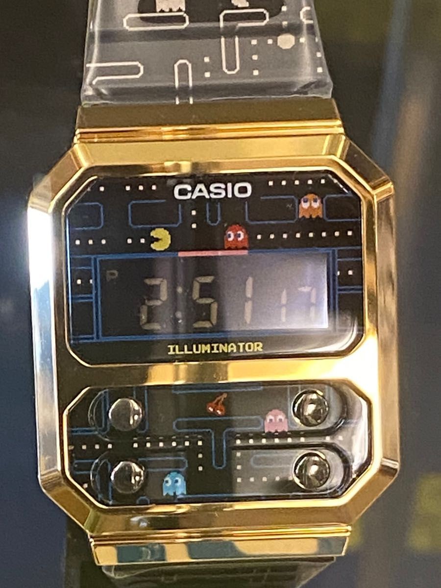 CASIO A100WEPC-1B Pac-Man Collaboration Digital Watch Black Retro