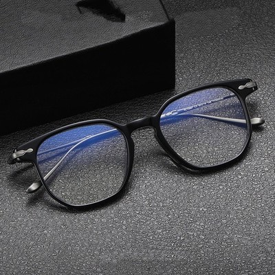 Men Women Titanium Square Full Rim Eyeglasses Ultra Light Comfortable Glasses