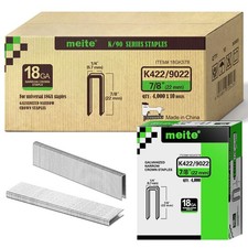 meite 18 Gauge 1/4" Narrow Crown Staples Galvanized 7/8" Length 10 Boxes