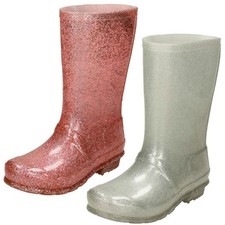 Girls Spot On Brillantini Wellington, Wellie Boot X1253 C