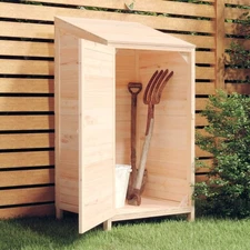Garden Shed Natural Wood Solid Fir Wood Medium Garden Shed