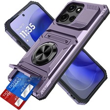 Designed for Moto G Power 2025/2026 Wallet Case with Credit Card Holder, Rugged