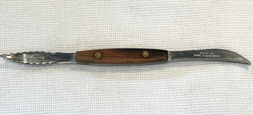 Cuchillo de pomelo Norpro cuchillas de corte dobles para membranas con mango de madera cubiertos Foto 2 de 4