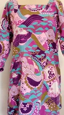 Vintage Design House Smock Shirt  Dress Mod  Asian Inspired Pop Art