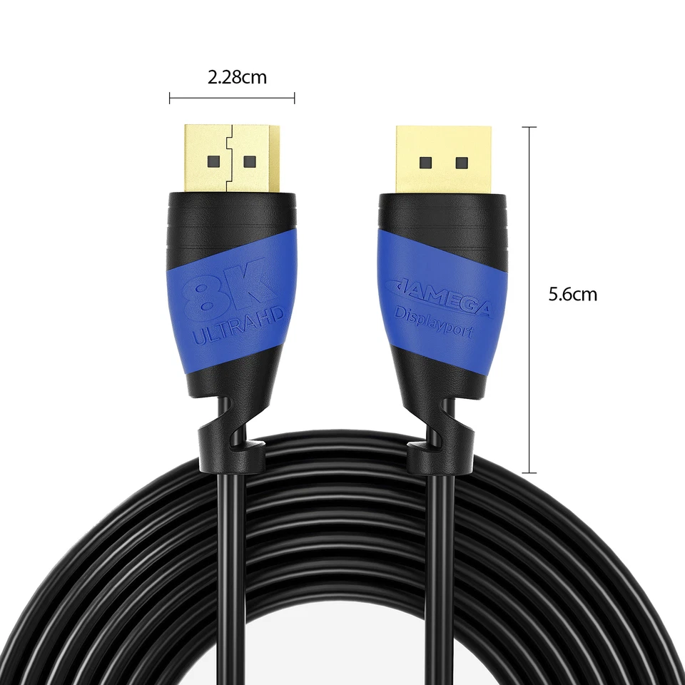 3m DisplayPort 1.4 Kabel | DP 8K Full U-HD HBR3 24K vergoldet Highspeed Gaming - Bild 3 von 4
