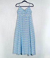Vineyard Vines Maxi Dress Womens 10 Blue Silk Blend Sweetheart Resort Costal