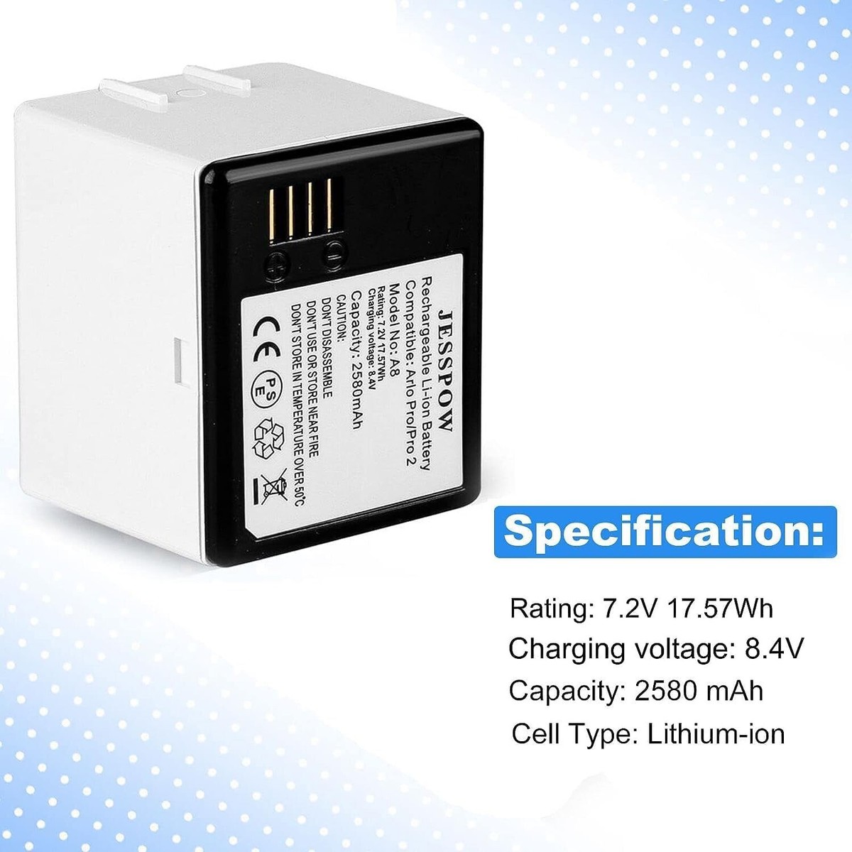 Rechargeable Battery Arlo Pro Temperature Rating 2-Pack