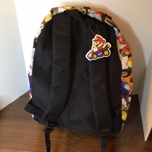 Bioworld X Nintendo MarioKart Backpack Bookbag Black/Allover Print - NEW - Picture 5 of 5