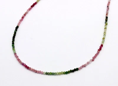 Wunderschöne Turmalin Kette Edelsteinkette facettiert Kugel Bunt Collier 45 cm - Bild 1 von 4