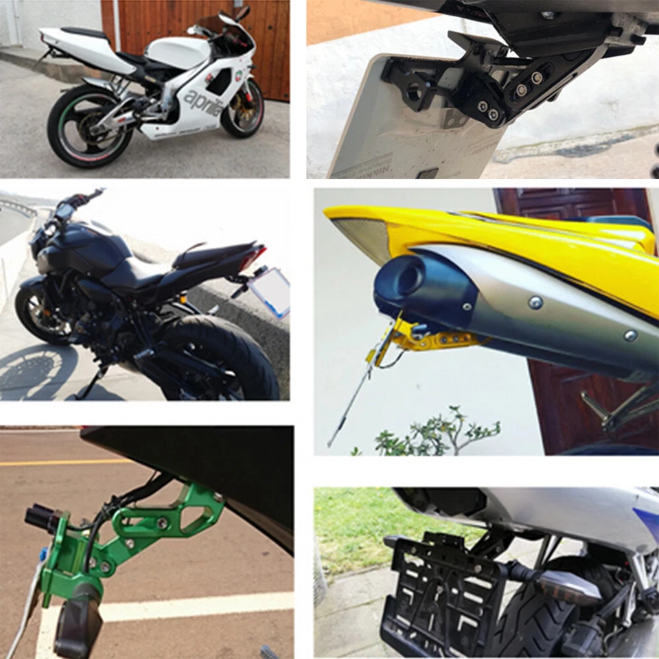 Kit eliminador de guardabarros para motocicleta soporte de matrícula con luz trasera LED Foto 4 de 4