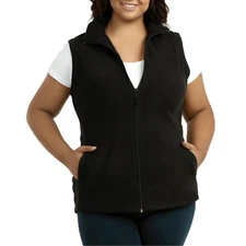 Women’s Polar Fleece Vest with Pockets Full Zip Up S-3XL Plus Size Sleeveless