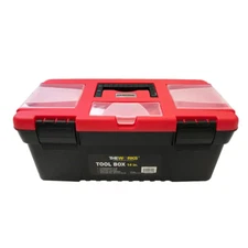 Tool Box 14 Inch Plastic Storage Organizer Tray Red Black Portable Lightweight