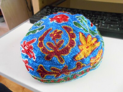 Muslim.Skull-Cap. Kufi. Tubeteika. Kippah. Yarmulke.Uzbek Hat.Uzbekistan. Size S