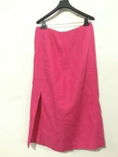 Talbots Petite Size 12P Pink 100 Irish Linen Side Slit Lined Skirt Women Stylish